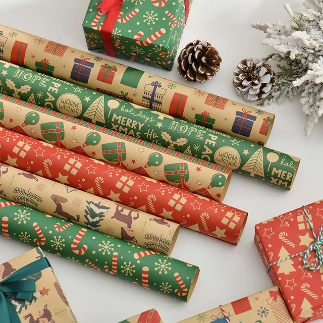 Meters Brown Kraft Wrapping Paper Roll  Gift Wrapping Paper Roll Brown -  Brown Kraft - Aliexpress