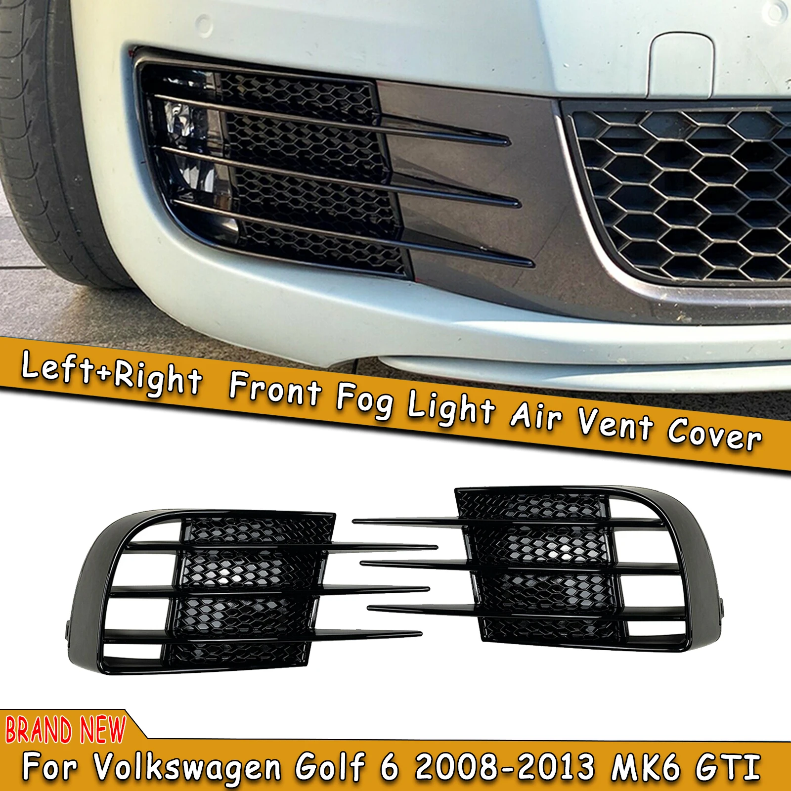 For Volkswagen Vw Golf 6 Mk6 Gti Gtd Fog Light Cover Front Side Bumper Air Vent Trim Grill Lamp