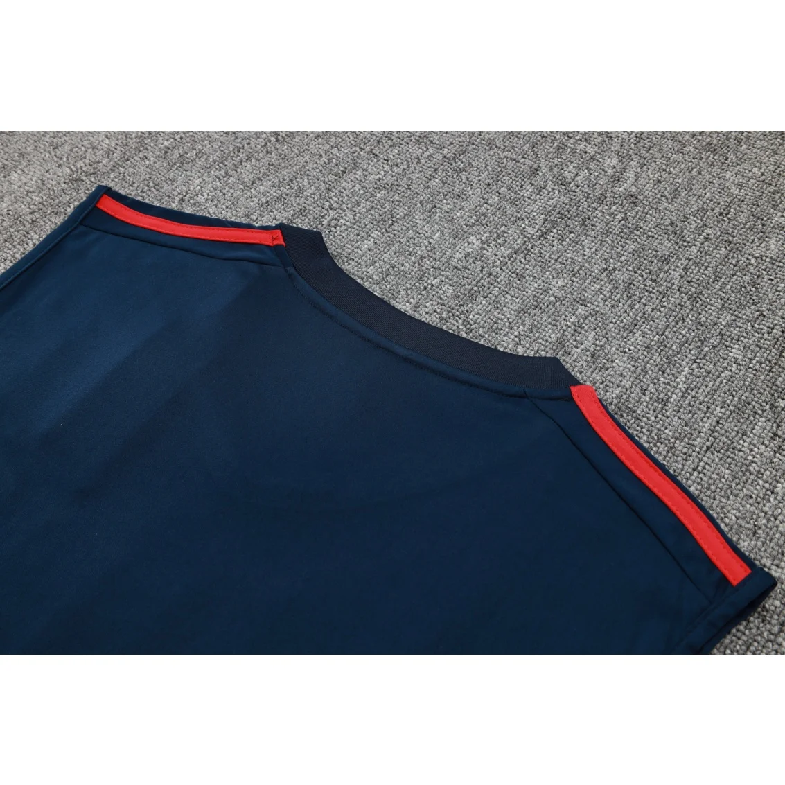 Adidas Football Shoes Sleeveless Jersey Set Men Solid-colored V-neck Soft-touch Graphic-Printed Jersey Set Blackish Blue