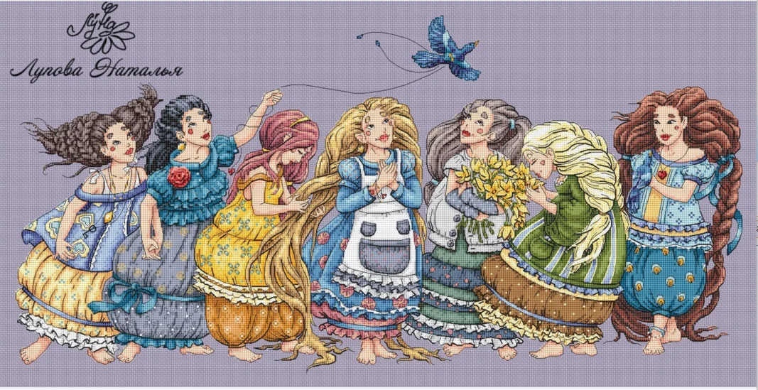 

34-богемные девушки 73-41 Набор для вышивки крестиком наборы для вышивки крестиком