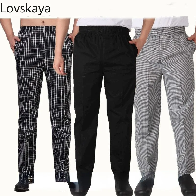 hotel waiter work pants chef full elastic pants Chef kitchen overalls