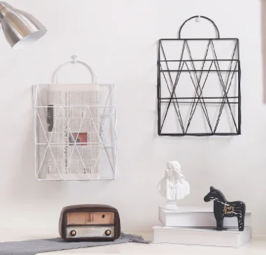 

Hanging wall bookshelf storage rack magazines books newspapers rack