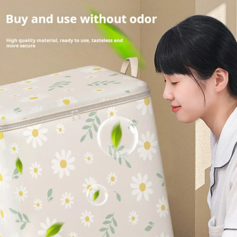 Fabric Storage Bins Large Storage Baskets with Zzipper and Handles Closet Organizer for Clothing Blanket Bedding Comforters 5