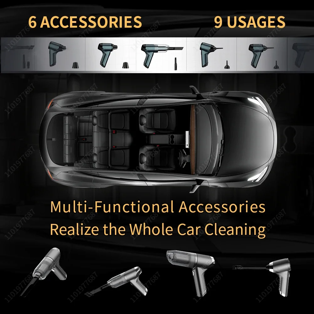 Wireless Car Vacuum Cleaner Strong Suction Handheld Portable Auto Vacuum Home&Car Dual Use Mini Cleaner Home Appliance