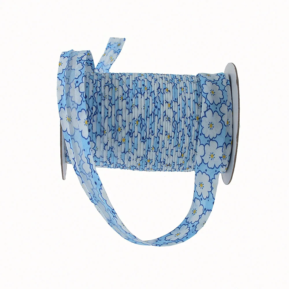 

Polyester 3/4"(20mm) Flower Print Satin Bias Tape Bias Binding For DIY Garment Sewing And Trimming 25yard/roll