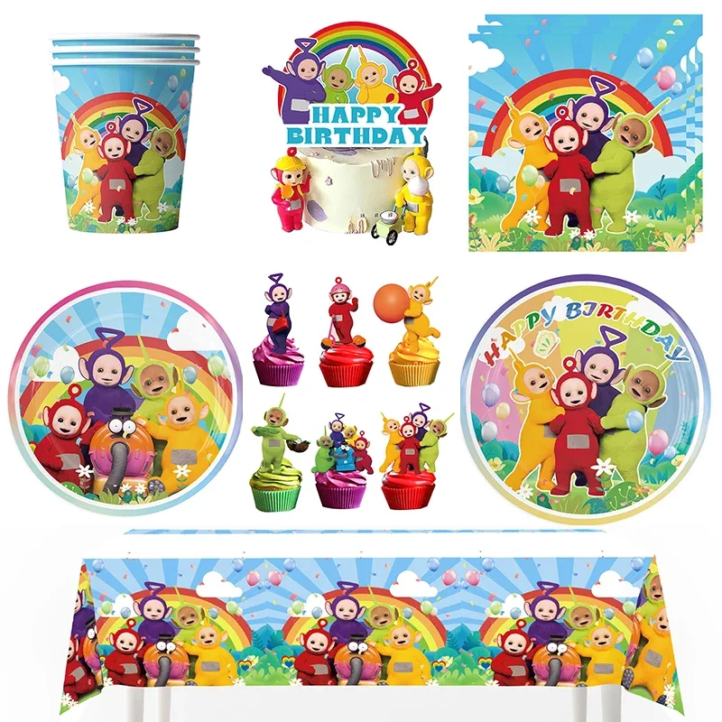 Antenna Tinky Winky Dipsy Laa-Laa Po Tema Festa Di Compleanno Decorazione Tazza Di Carta Piatto Banner Cake Toppers Baby Shower Bomboniere Per Bambini