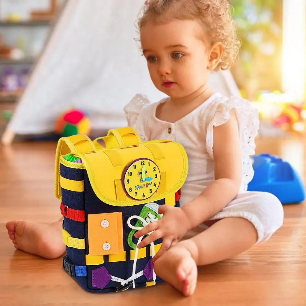 Montessori Busy Board Felt Learning Backpack For Toddlers Busy Baby Board Kids Educational Toys