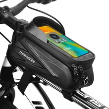 ThinkRider torba na rower 2L rama przednia rurka torba rowerowa rower telefon wodoodporny pojemnik do przechowywania 7 cali ekran dotykowy akcesoria do toreb tanie tanio CN (pochodzenie)