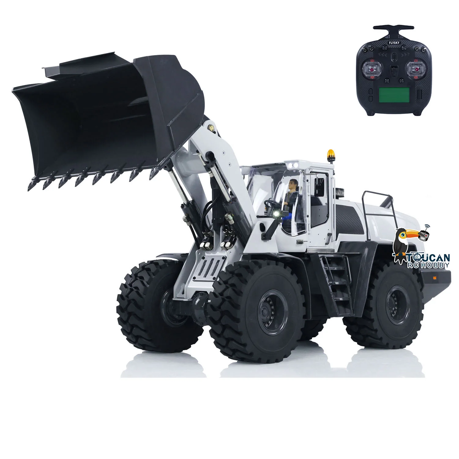 XDRC 1/14 580 RC LoaderMetal Hydraulic Construction Vehicles Smoke Sound Light Remote Control Cars Truck Earth Mover Boys Toys 2