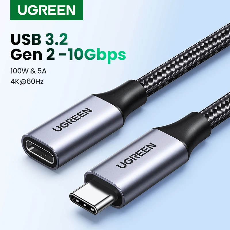 Ugreen USB C Extension Cable Type C Extender Cord USB-C Thunderbolt 3 for Xiaomi Nintendo Switch USB 3.2 USB Extension Cable