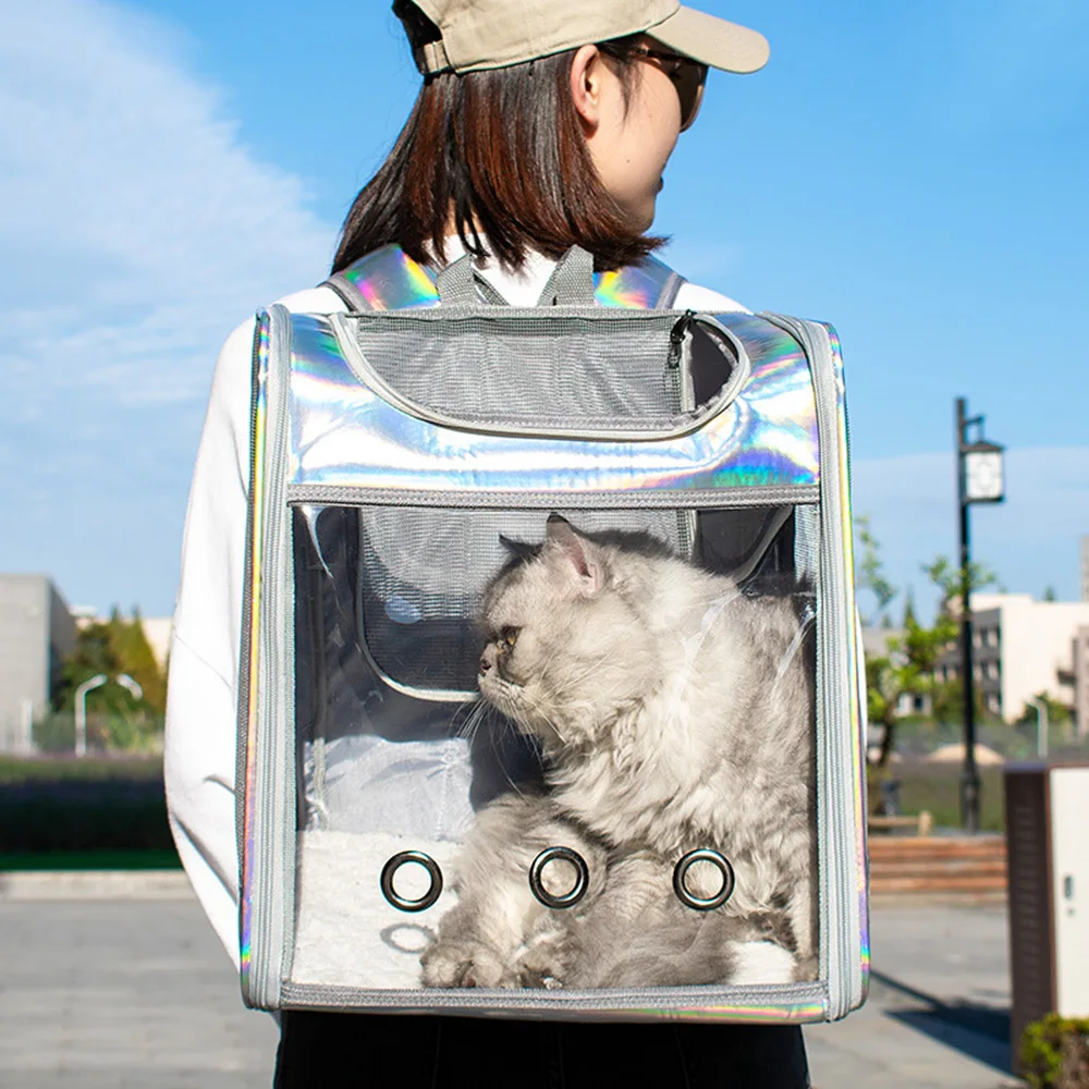 

Pet Carrier Backpack for Small Cats and Dogs,Puppies |Ventilated Design,Two-Sided Entry,Safety Features and Cushion Back Support