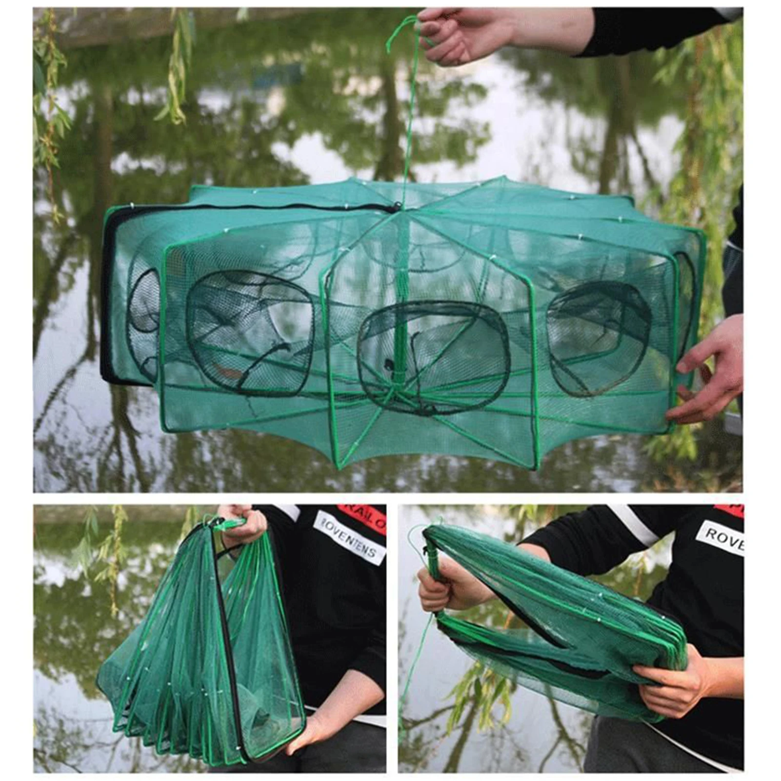 50/60/70cm Automatic Fishing Net Portable Folding Fly Fish Mesh For Carp Crucian Crab Shrimp Lobster Multi Holes Fish Net 50/60/70cm Automatic Fishing Net Portable Folding Fly Fish Mesh For Carp Crucian Crab Shrimp Lobster Multi Holes Fish Net
