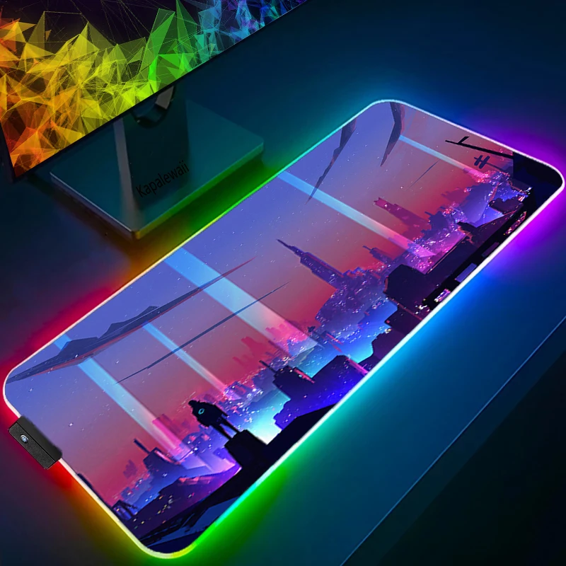 

RGB Mousepad XXL Mouse Gamer Computer Mouse Pad With Backlit Anti-slip Mousemat 400x900 Mouse Mat Colorful Luminous LED Lighting