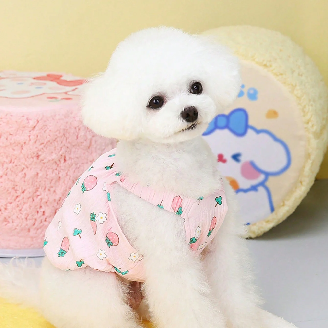 Cartoon Pet Vest Soft Breathable Cute Graphic Design