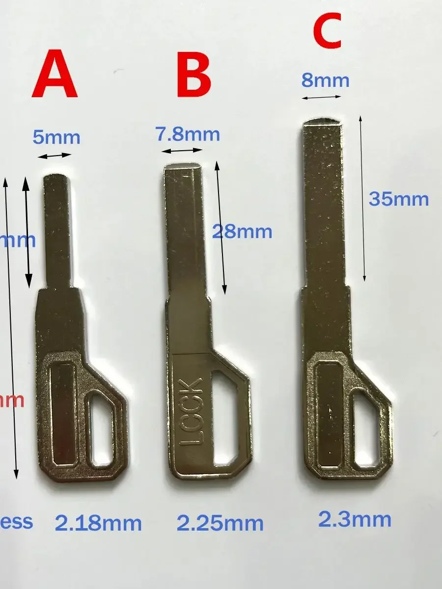 5-teiliges Super-D-Schlüssel-Rohling-Set – ein-/doppelseitiger Flachbildschlüssel-Embryo für Fingerabdruck-/Passwortschlösser und Schlosserreparaturen – Detail 1