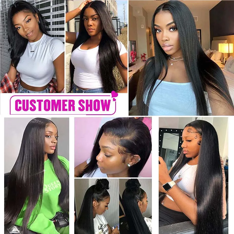 Straight Weaving Human Hair Lot In Promo Hair Extensions Bundles With 13x4 Lace Frontal Brazilian Human Weaves Hair Closure 4x4