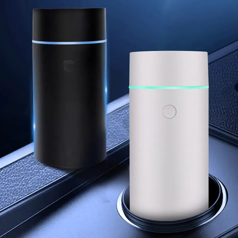 미니 자동차 가습기 LED 주변 조명 초음파 USB 전기 아로마 테라피 에센셜 오일 디퓨저, 80ml, 7 색