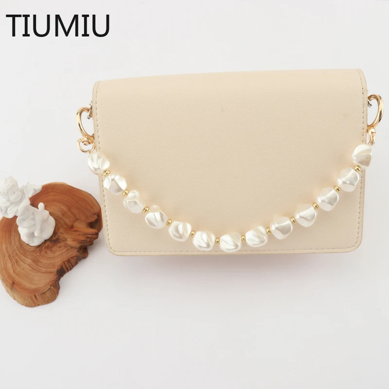 Brand New Pearl Acrylic Messenger Bag Shoulder Bag with Handbag Chain Shoulder Resin Chain Strap DIY Detachable Replaceable Fash handbag chain aluminum chain bag chain bag accessories imitation pearl strap simplicity retro temperament detachable replaceable