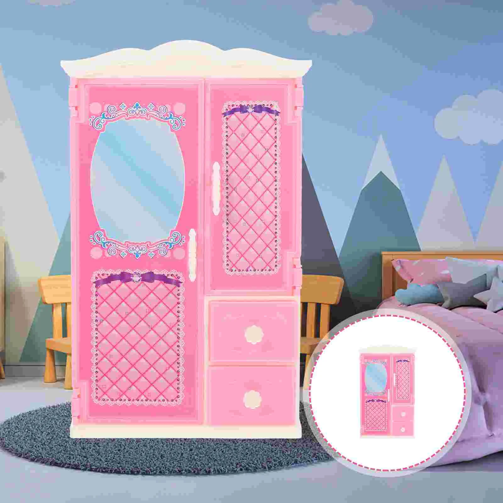 Storage Variety Mini Wardrobe Toys Girls Dolls Locker Accessories for Plastic House Ornament