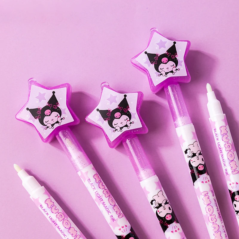Invisible Ink Pen Magic Pen Magic Light Pen 1pcs Kuromi Invisible Pen UV Light School Student Stationery Elementary Supplies Secret Writing Notebook Diary Pens Supply