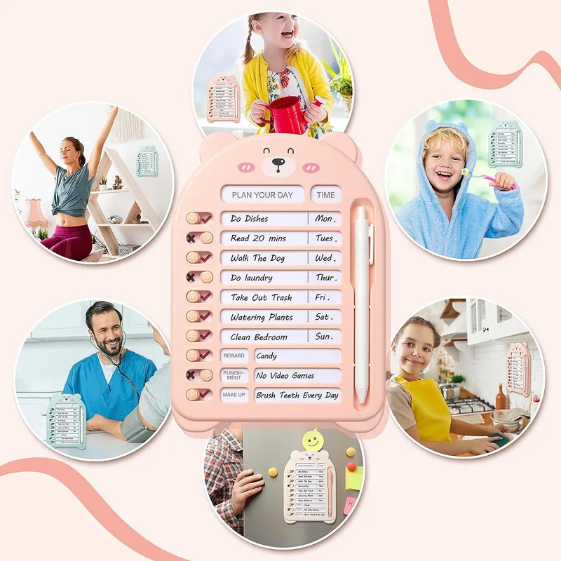 Reusable My Chores Checklist Daily Planner Chore Chart Memo Board Home Travel Planning Reminder Card for Kids Self-discipline 6