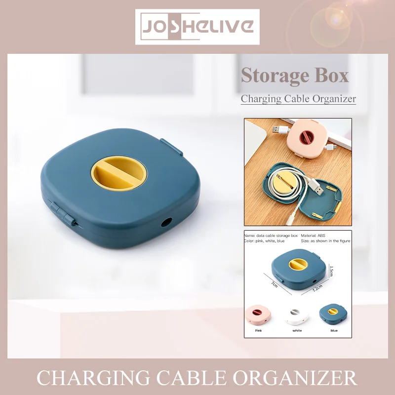 

Round Wire Winder Box Portable Multifunctional Data Cable Storage Case Cable Container USB Charger Holder Wire Storage Boxes