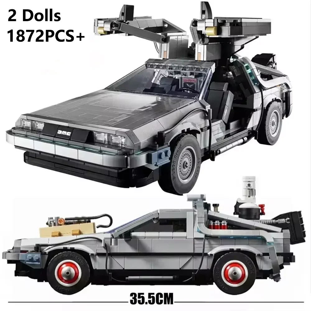 Building Blocks Toys Back to the Future Time 1:12 Machine Compatible 1872Pcs Technical Car Bricks Construct Birthday Gifts