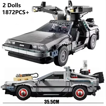 1872Pcs Back to the Future Time 1:12 Machine Compatible 10300 Building Blocks Technical Car Bricks Construct Birthday Toys Gifts 1