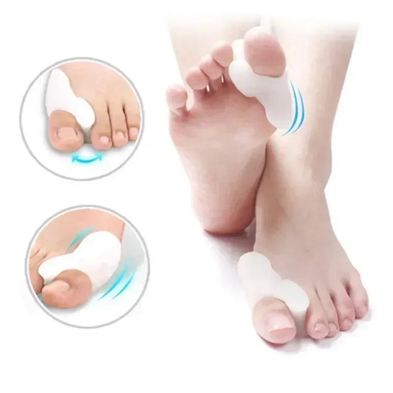Bunion Foot Toe Hallux Valgus Protector Silicone 2PCS Gel Thumb Corrector Separator Finger Straightener Adjuster Foot Care Tool