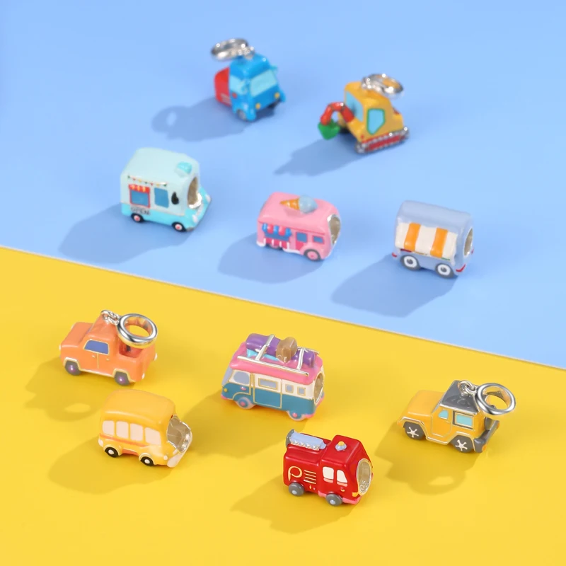 자동차 클럽 시리즈 비즈 샵 자동차 소방차 트럭 지프 굴삭기, DIY 비드 맞춤 오리지널 jiuhao 팔찌 쥬얼리