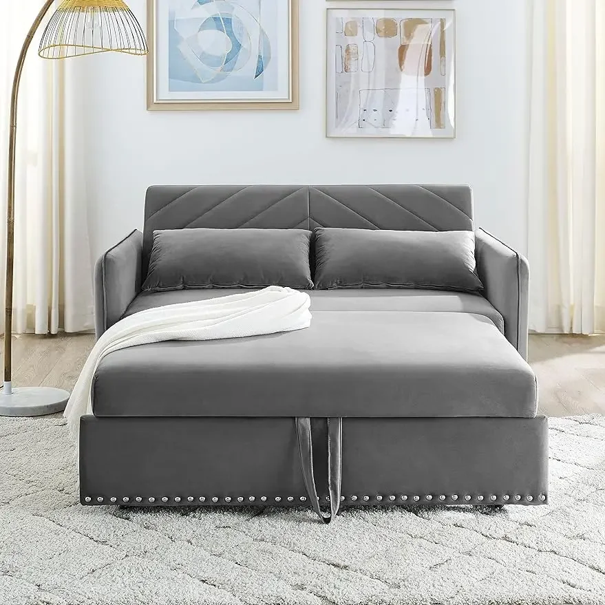 

2 in 1 Convertible Sofa Pull Bed,Recliner Futon Sofa Chair, Loveseat Sleeper for Living Room,Small Apartment,C-grey a