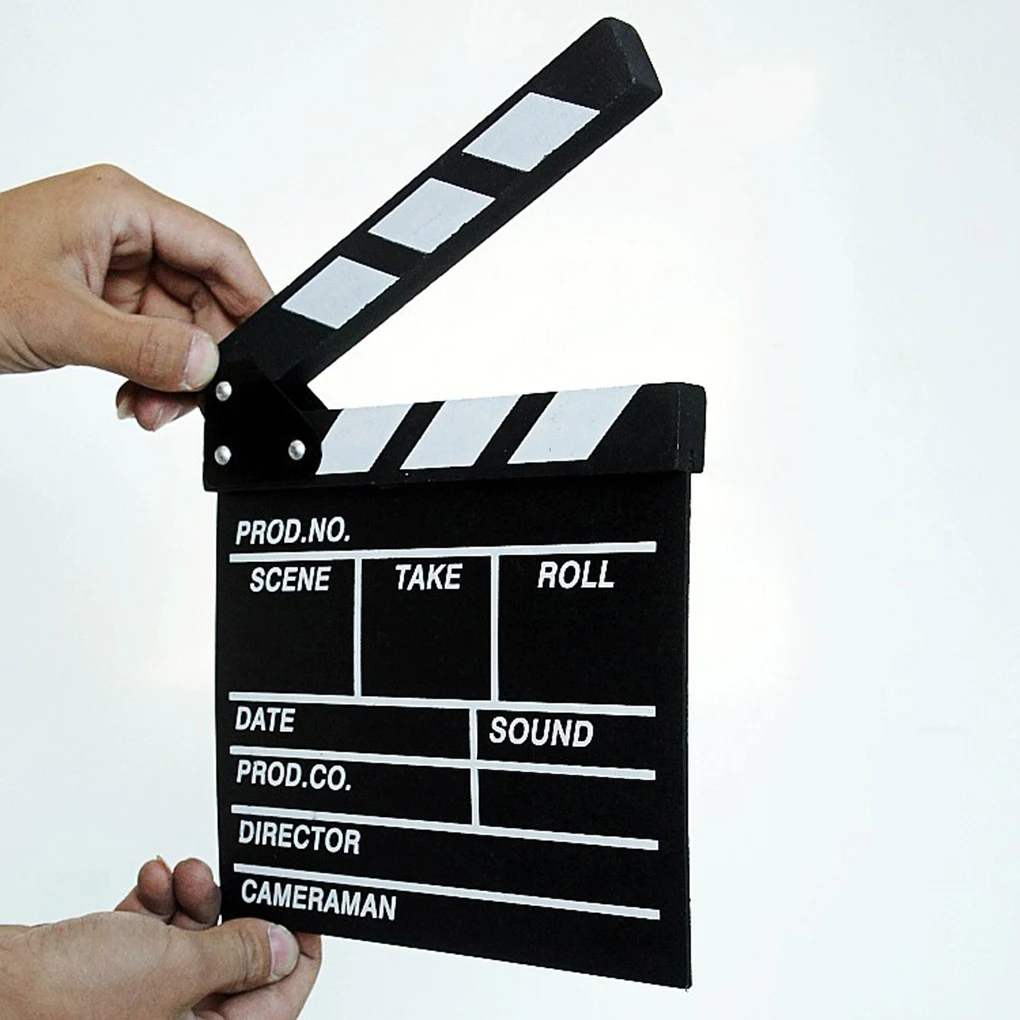 Movie Clapperboard Fitting Universal Notice Plate Printed Pattern Sturdy Wood Director Clapperboards Scene Boards