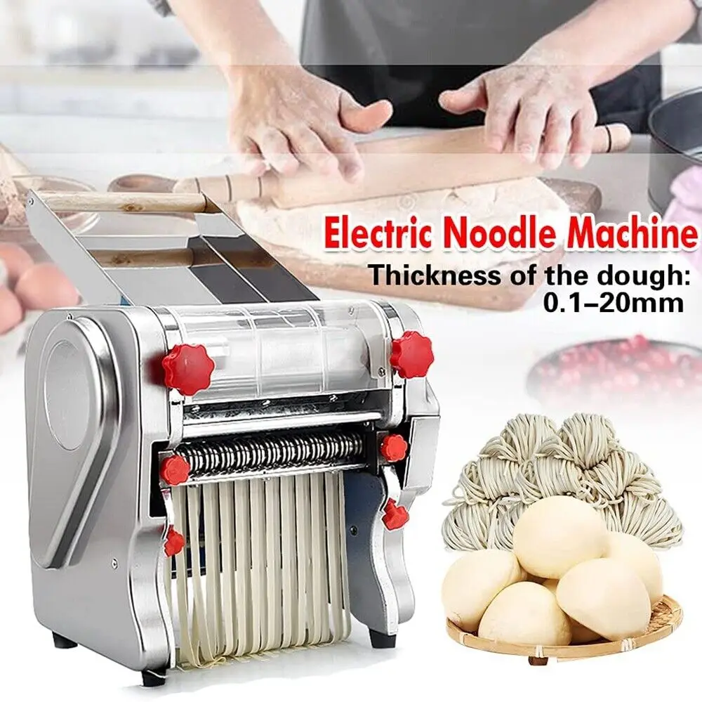 550W Electric Noodle Press Machine Stainless Steel Desktop Pasta Dumpling Maker Commercial Dough Roller Kneading Noodle Machine 3