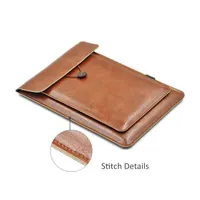 Double Layer High Capacity 13 Inch Laptop Bag Cover PU Leather Sleeve Case For M1 M2 MacBook Pro Air 13.3 13.6 Dell HP - Image 5