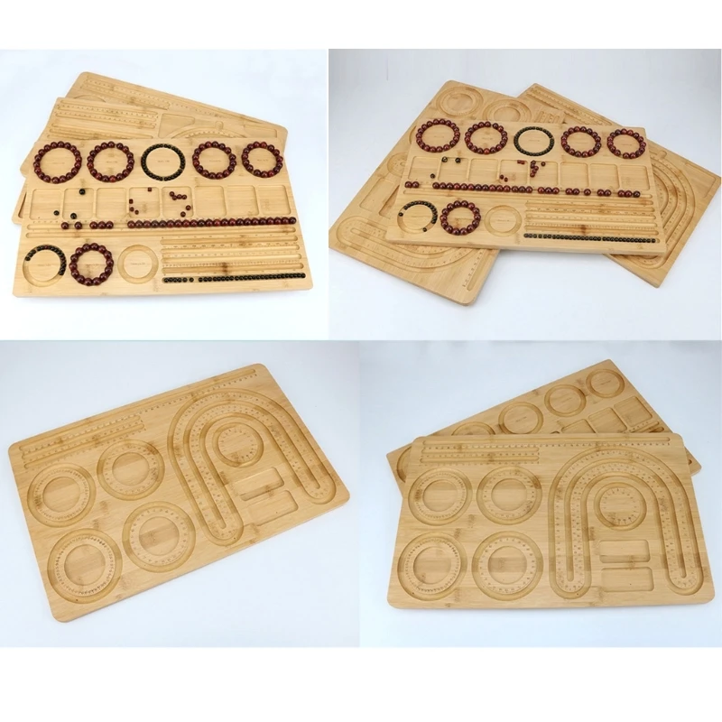 

F42F Bead Designs Plate Solid Wood Hand Bead Jewelry Tool Hand Surround Display Plate