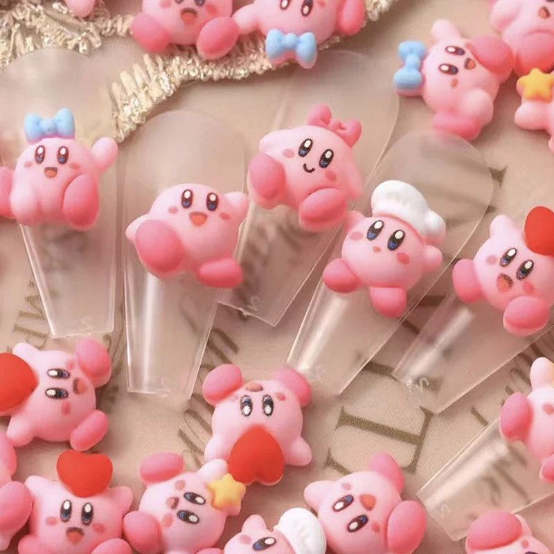 Mini abalorio de uñas de dibujos animados en 3D, adorno de resina Kawaii para manualidades, accesorios de decoración para manicura, 10 piezas