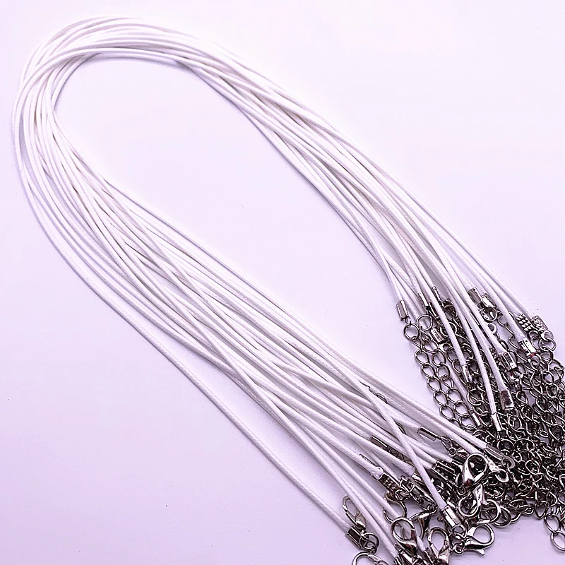 Nylon Rope 10pcs 1.5mm Nylon Tarpaulin Waxed Cord Lobster Clasp Rope Braided Adjustable Rope for Jewelry Making DIY Necklace Bracelets