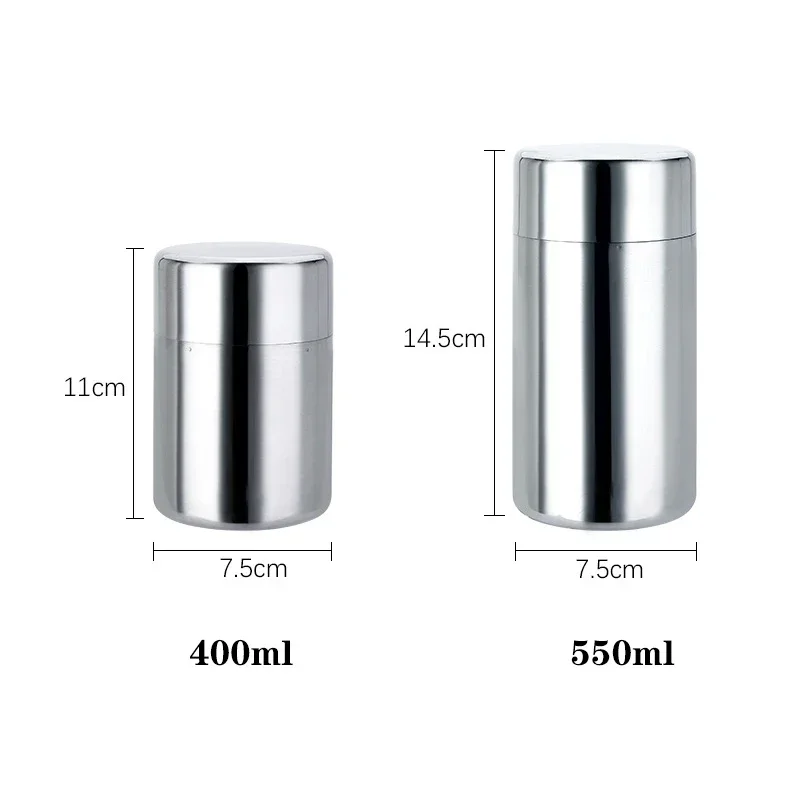 304 Stainless Steel Tea Caddy, Portable, Small, Sealed Tank, Storage Box, Household Metal