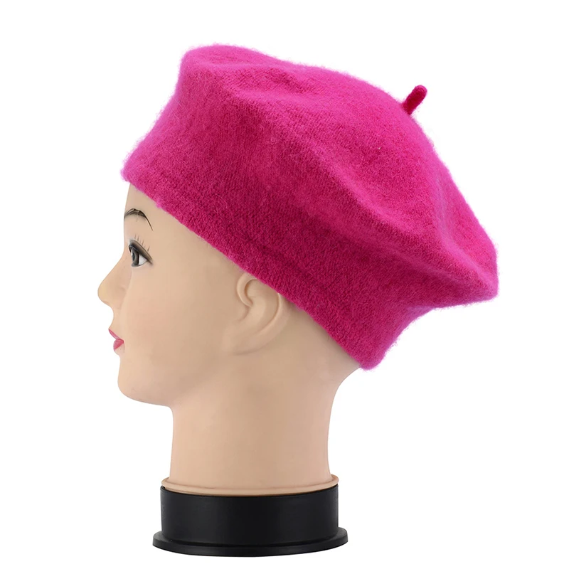 Woolen Hat Children Beret Baby Hat Winter Wool Beret Classic Vintage Tweed Beret Cap for Girl Solid Color Outdoor Warm Cap for Children