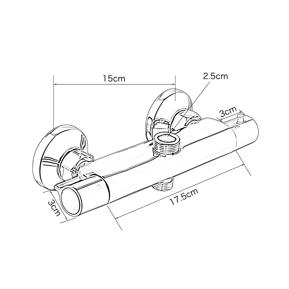 Bath Shower Faucet Thermostatic Wall Mounted Mixer Valve Tap Temperature Control Rain Shower Chrome Twin Outlet