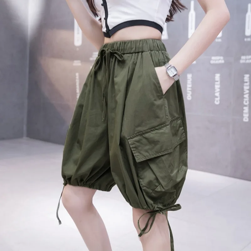 sweet-wind-green-safari-style-pantaloni-donna-estate-larghezza-gambe-larghe-grandi-cinque-penta-short-small-sports-a-line-hot-pants