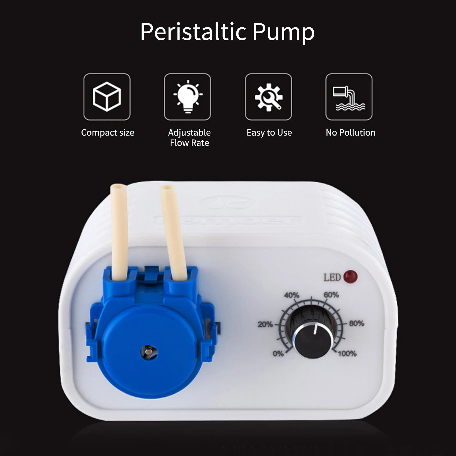 Kamoer NKCP-B08B 24V Peristaltic Pump Aquarium Water Pump Flow Adjustable 14~41.5ml/min for DIY Aquarium Lab Chemical Analysis