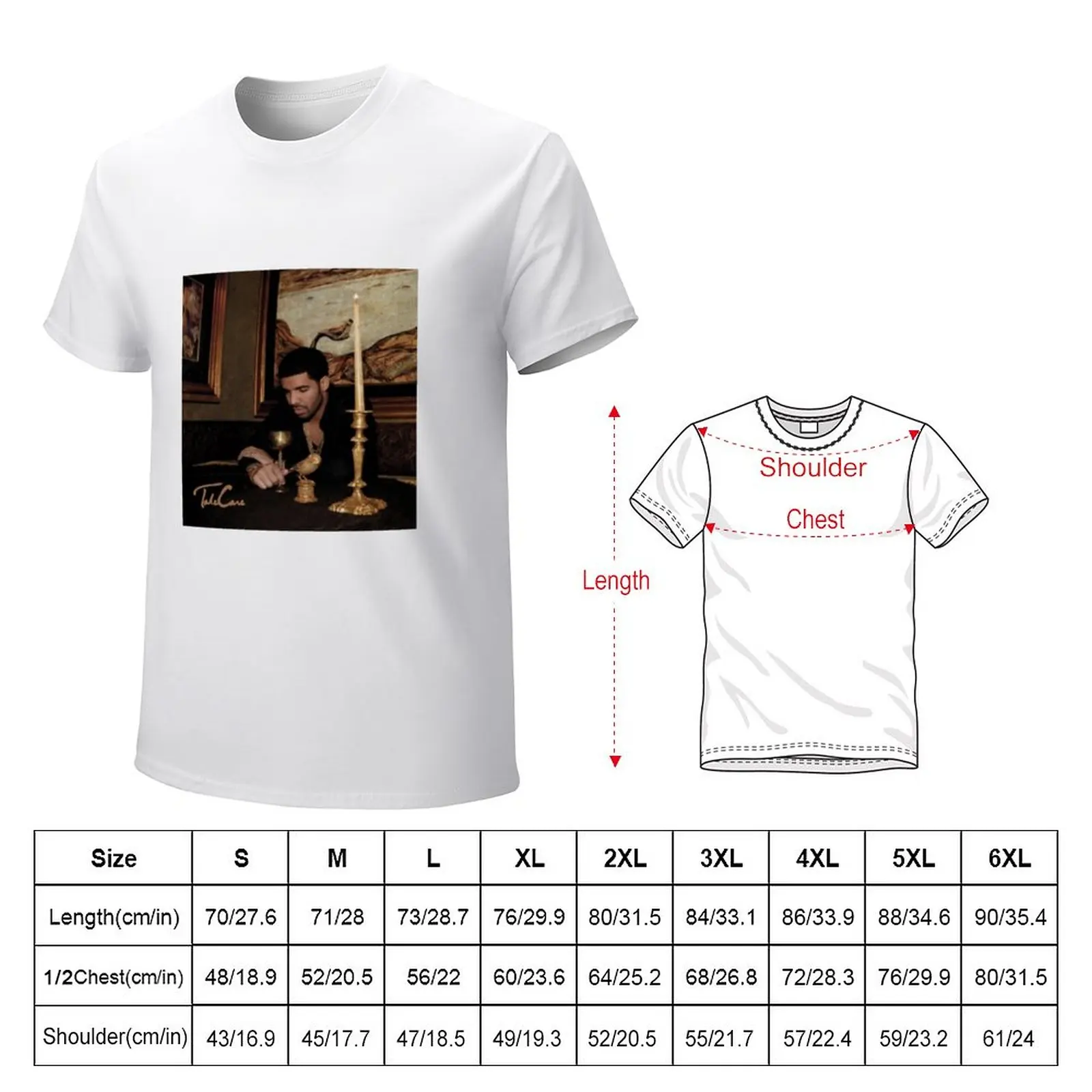 Drake Take Care T-Shirt tops Aesthetic clothing korean fashion plus size  tops t shirts for men cotton