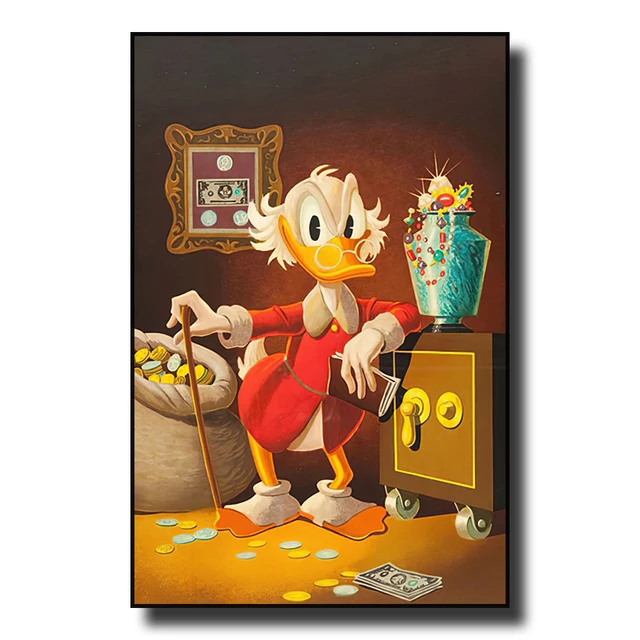 Disney Classic Character Canvas Decorative Painting Donald Duck Cartoon Movie Star Art Poster Modern Home Wall Decoration Mural 12