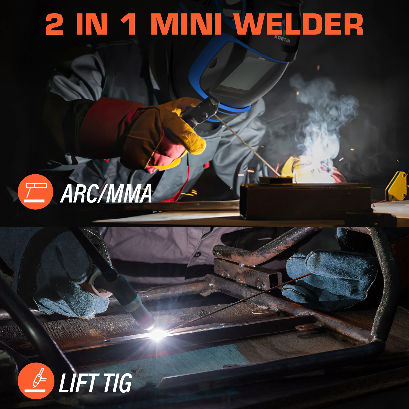 2 IN 1 Welding Machine For Household HITBOX ARC200D 220V IGBT Compact Inverter Welder LCD Digital Display ARC LIFT TIG 6
