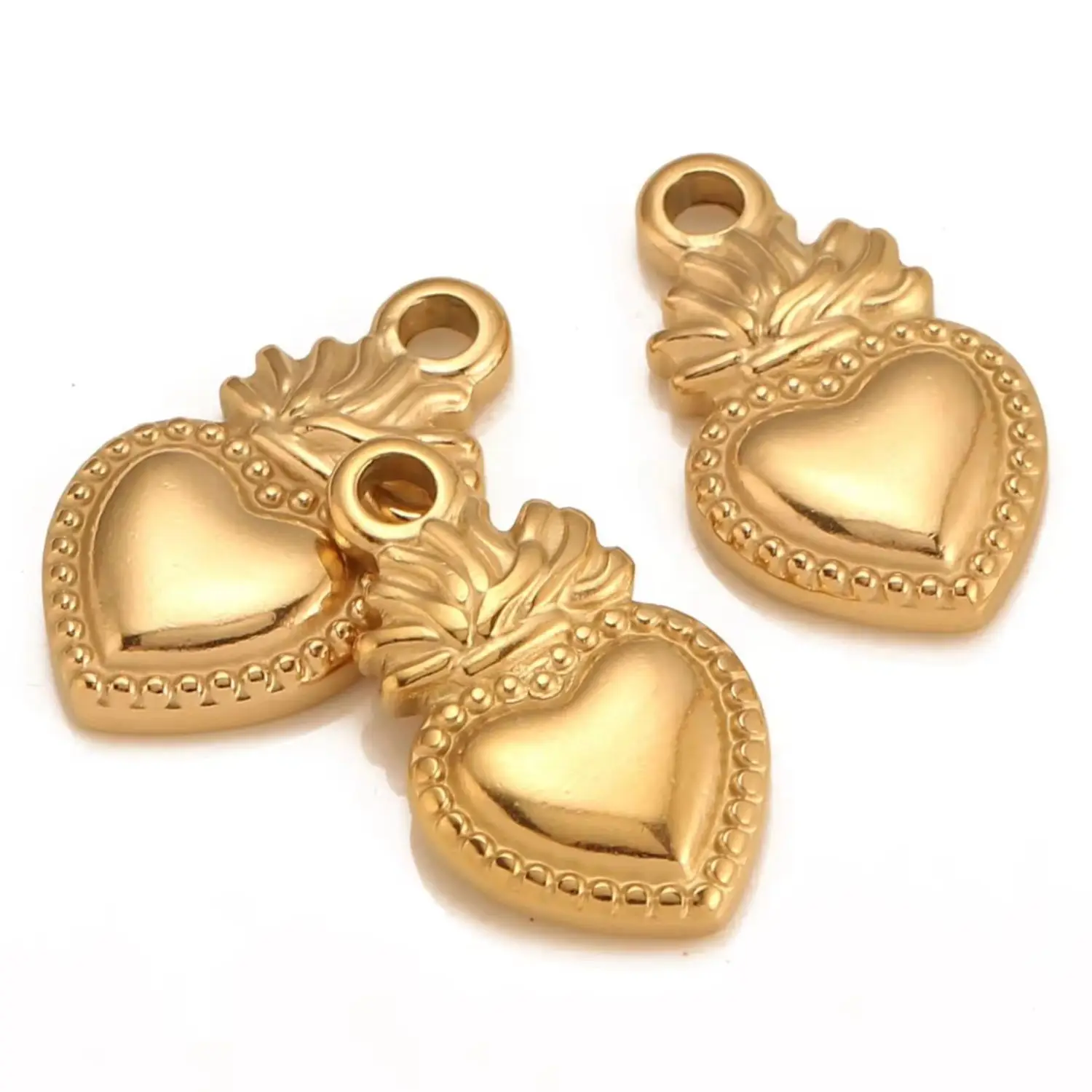 3 Teile/los Heiliges Herz Charms Katholischen 3D Liebe Form Anhänger Edelstahl Baumeln DIY Halskette Armband Schmuck Finden