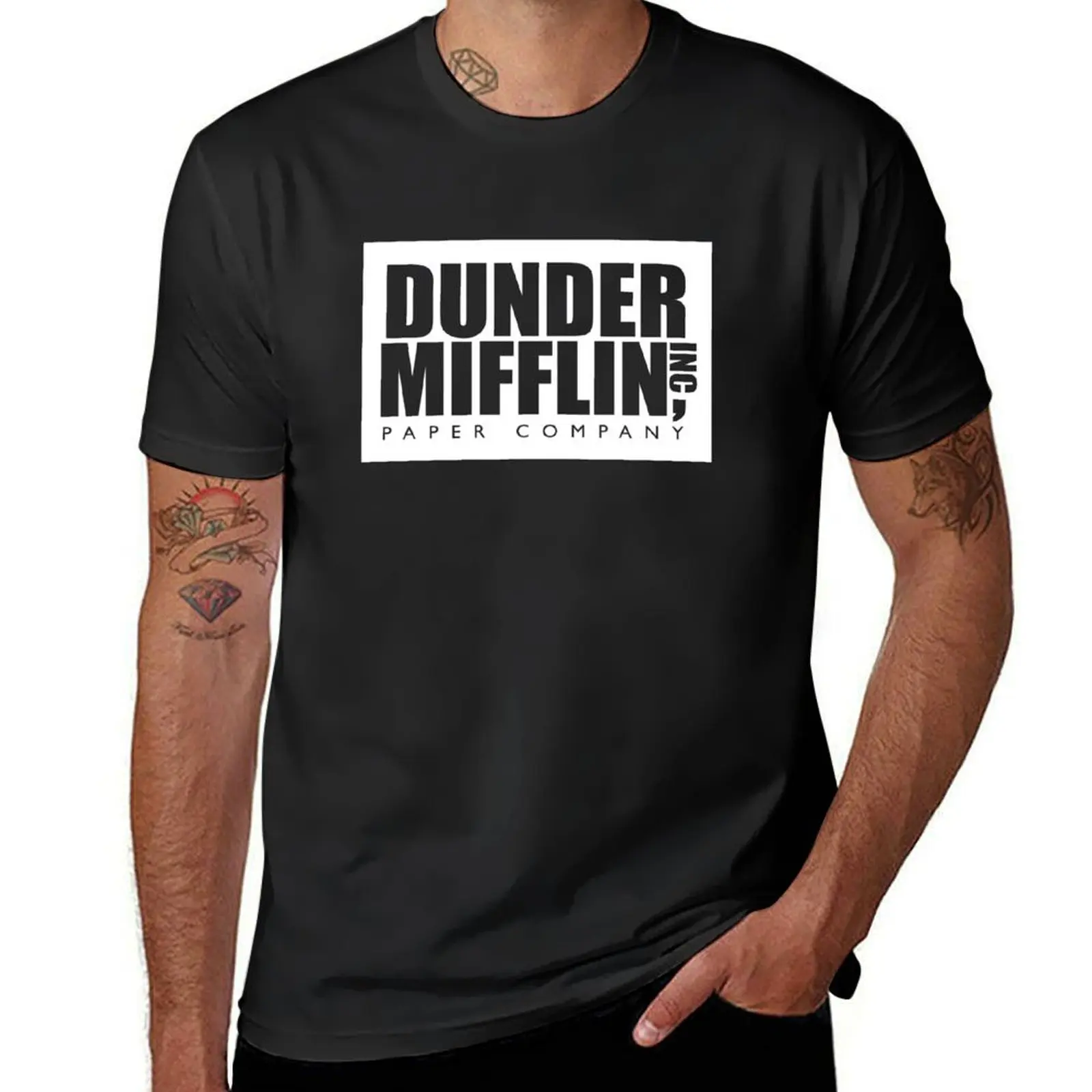 

Футболка Dunder Mifflin с логотипом, футболка с коротким рукавом для мальчиков, белая Милая одежда, графические мужские футболки