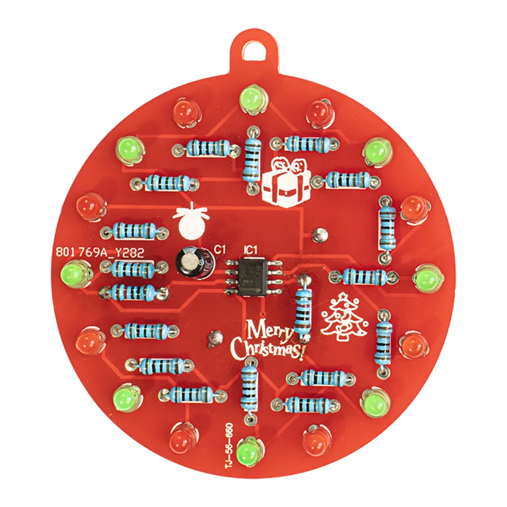 DC 3V LED Christmas Tree Decoration PCB Crcuit Ornaments Soldering Kit Red and Green LEDs Blinking NE555 Soldering Practice DIY led modules,led module,soldering learning kit