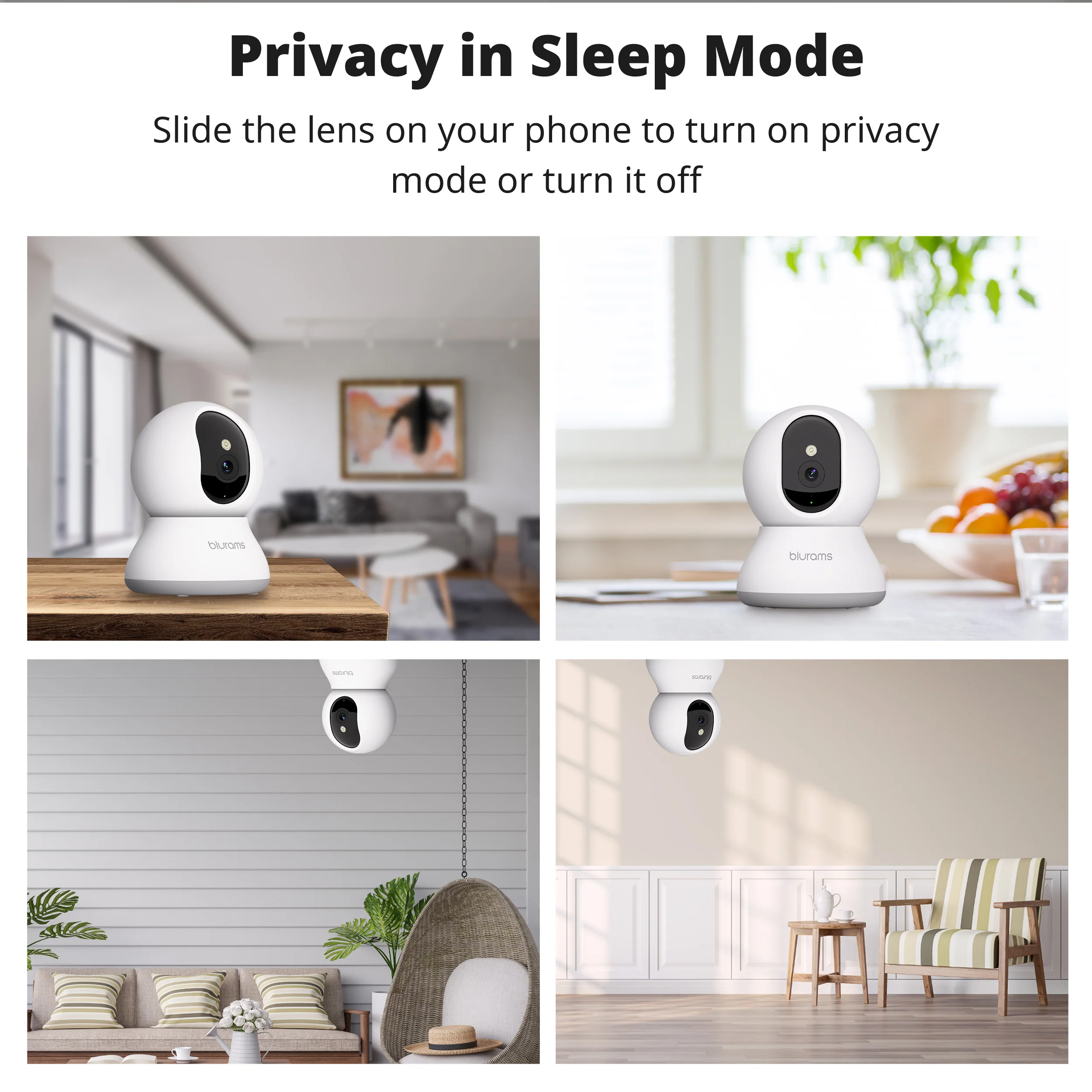 2PCS Blurams 2K Camera with Phone App, 5G/2.4GHz WiFi Indoor Security Baby Camera, 360° Pan & Tilt, 2-Way Audio, Night Vision 6