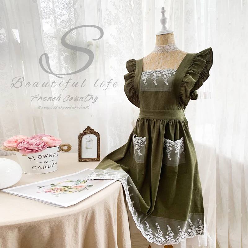 Apron Kitchen Woman Cotton | Linen Apron Dress Woman | Linen